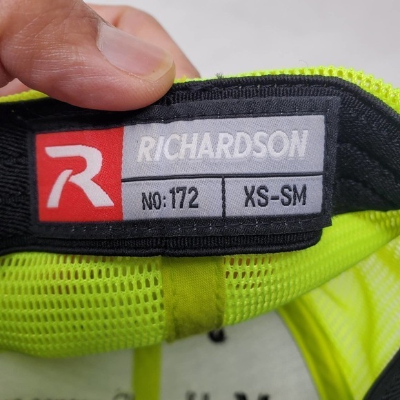 Richardson Mello Farms Flexfit Neon Color Block Cap Adjustable Hat Size XS-Small - Picture 7 of 11